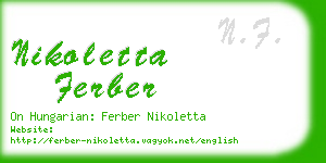 nikoletta ferber business card